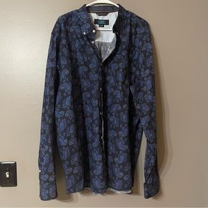 Cody James Blue Paisley Button Up Mens Western Shirt